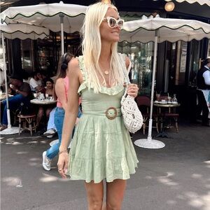Show me your Mumu Jolene Mini dress-Sage